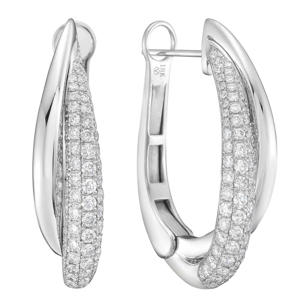E056104 - Earrings 18KW/13.7G 150RD-2.02CT