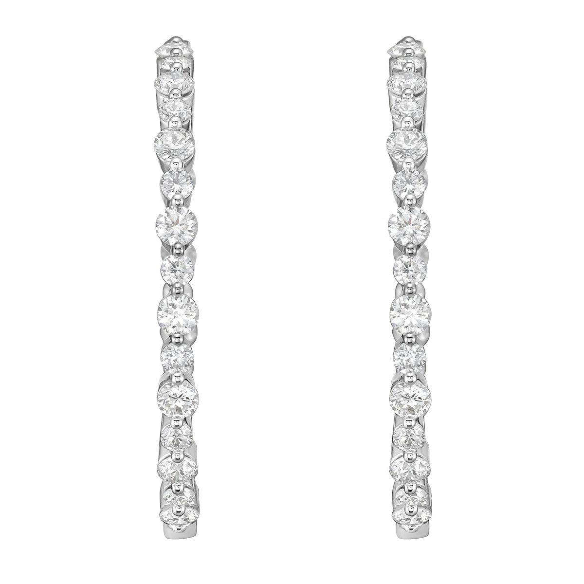 18K White Gold Diamond Earrings, 3.28ct