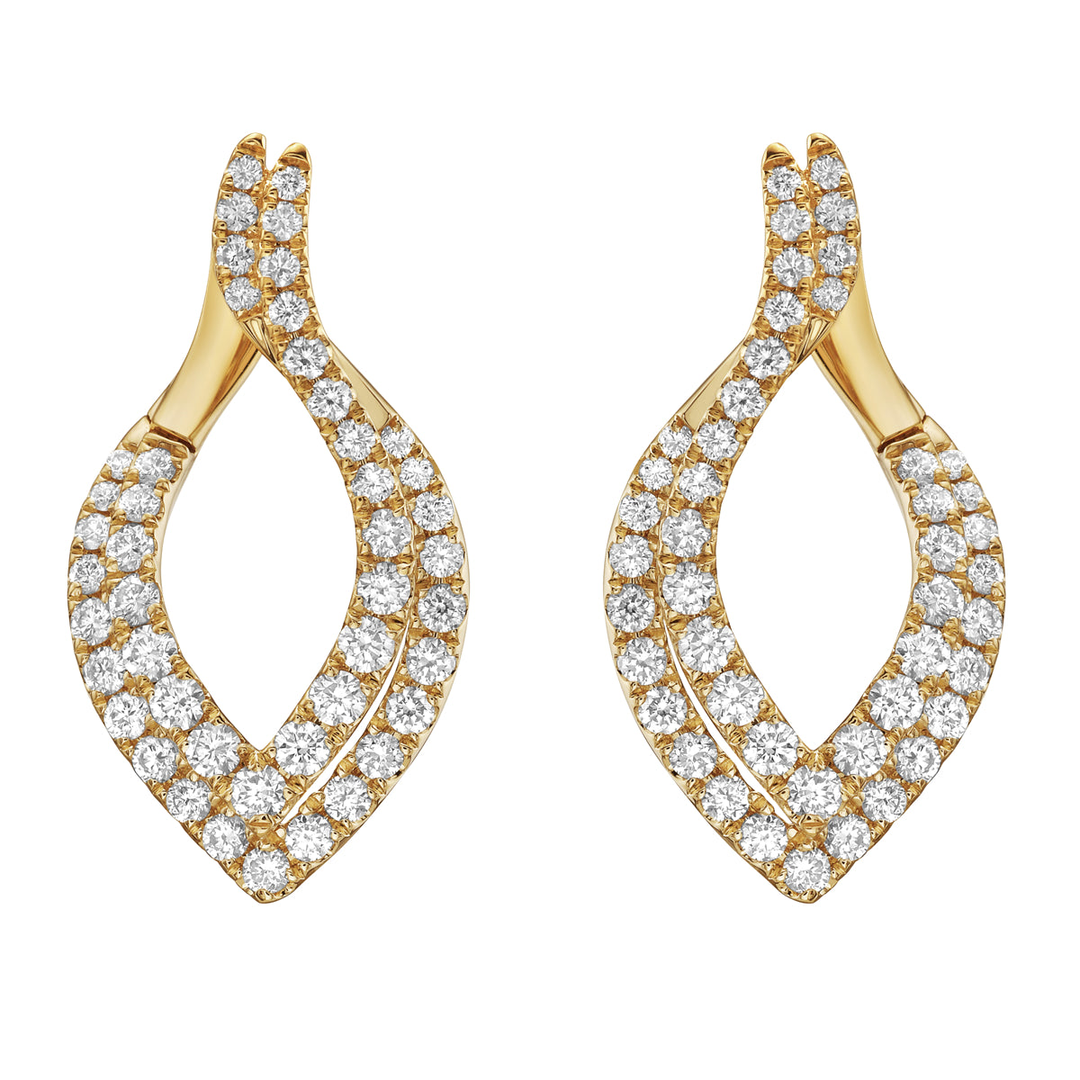 E056204Y - Earrings 18KY/5.3G 18RD-0.57CT 74RD-1.11CT