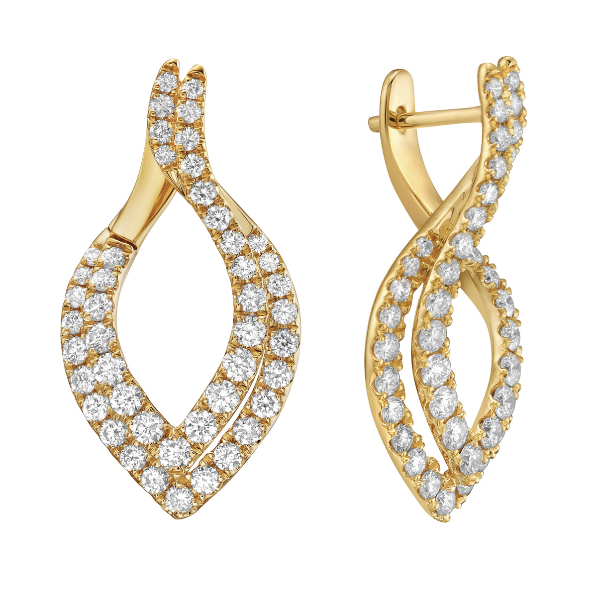 E056204Y - Earrings 18KY/5.3G 18RD-0.57CT 74RD-1.11CT