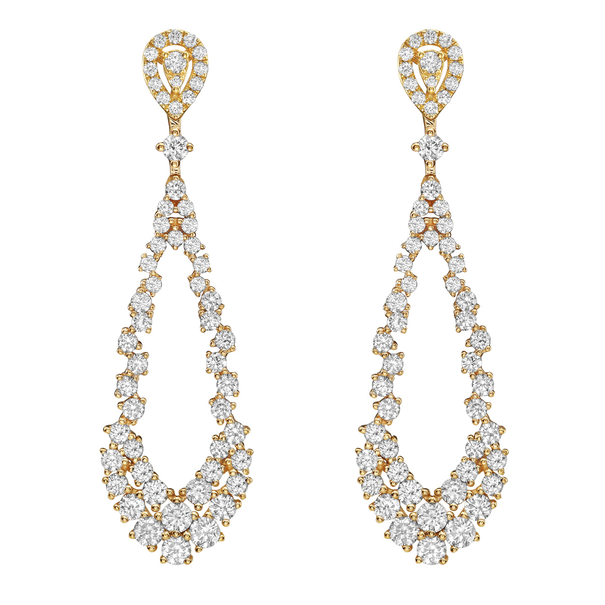 E056211Y - Earrings 18KY/7.8G 18RD-1.01CT 96RD-1.63CT