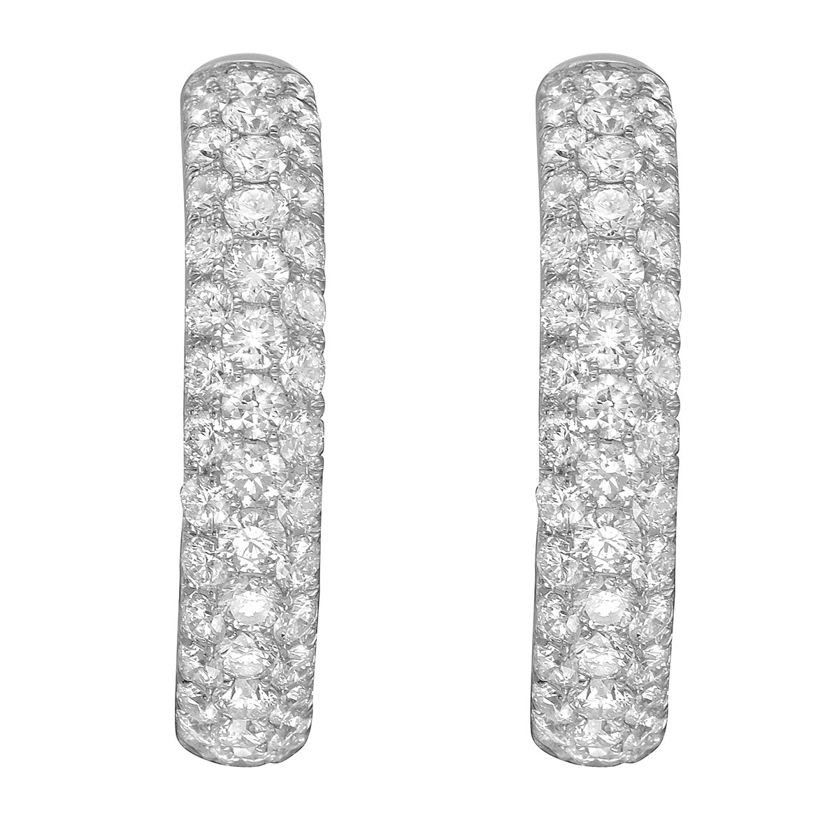 18K White Gold Diamond Earrings, 4.16ct