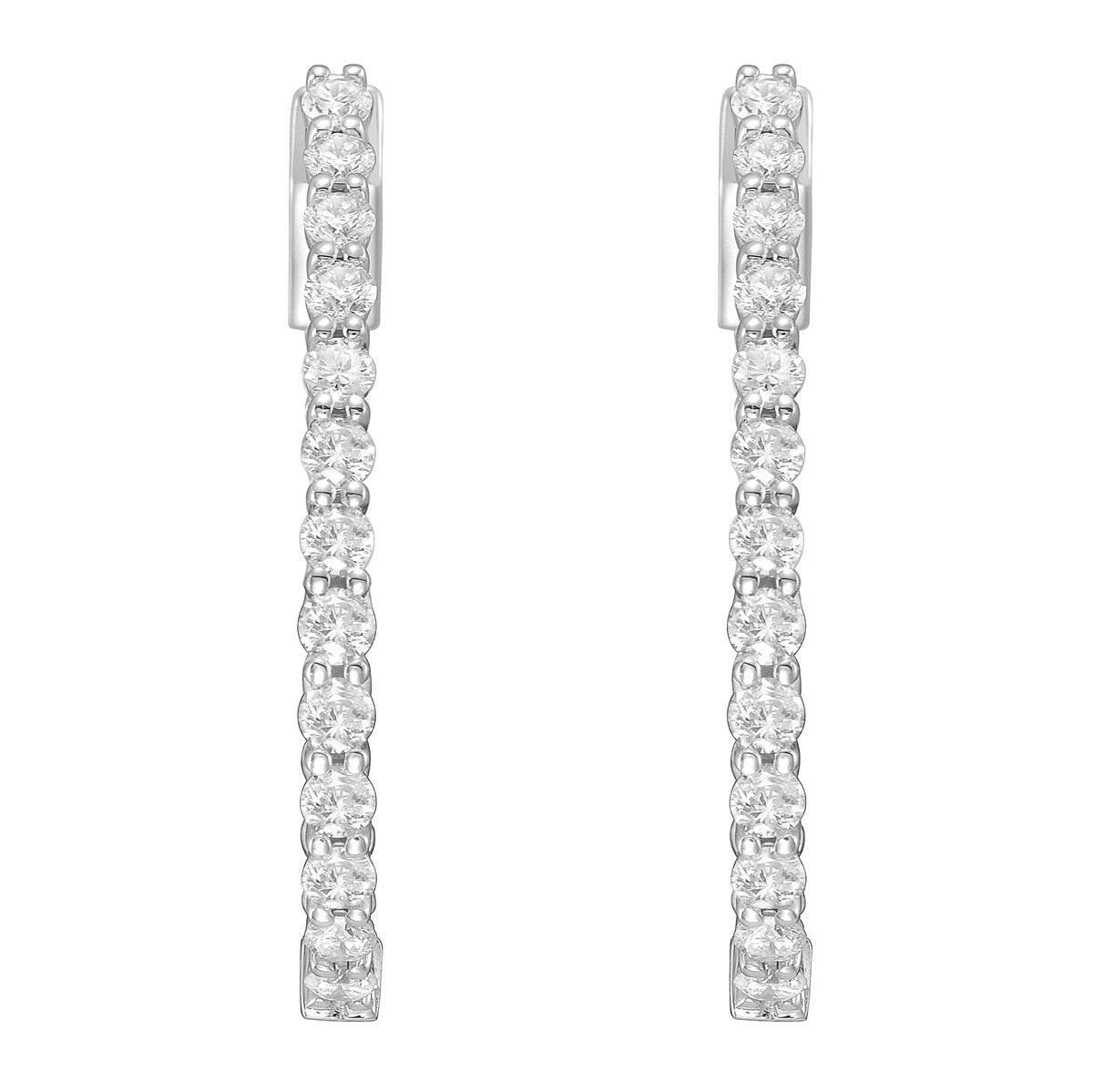 18K White Gold Diamond Earrings, 2.06ct