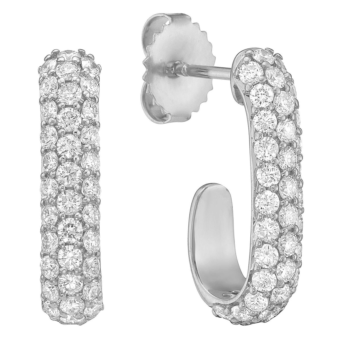 E056410 - Earrings 18KW/3.4G 74RD-1.32CT