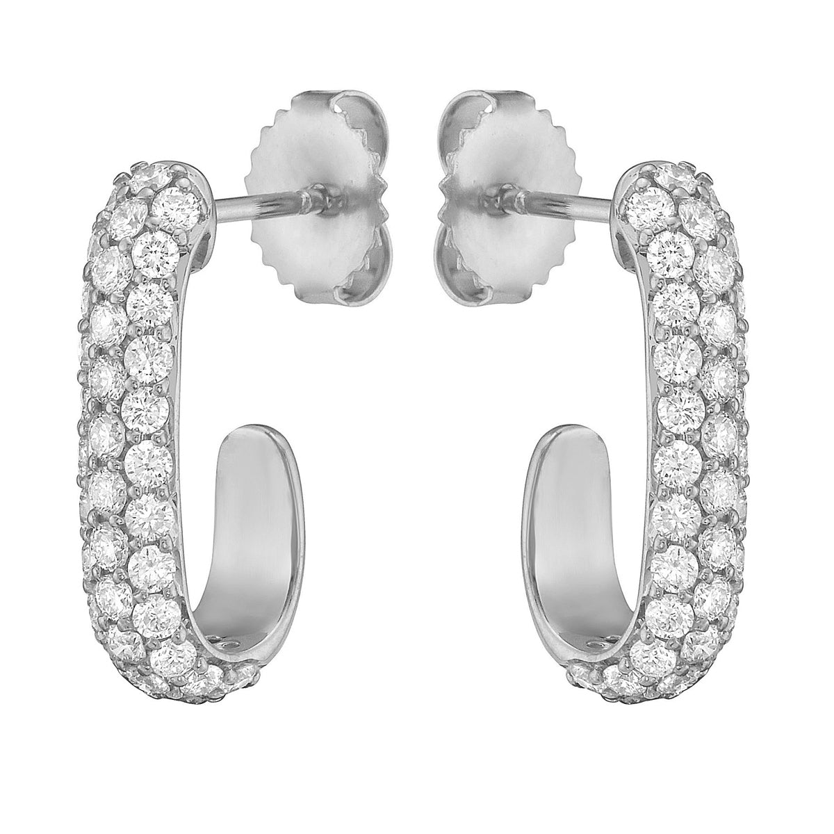 18K White Gold Diamond Earrings, 1.32ct