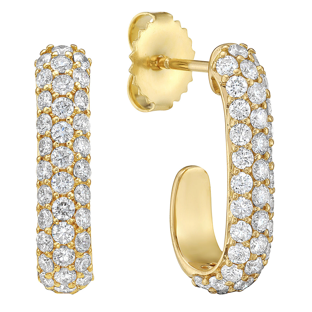 E056410Y - Earrings 18KY/3.4G 74RD-1.32CT