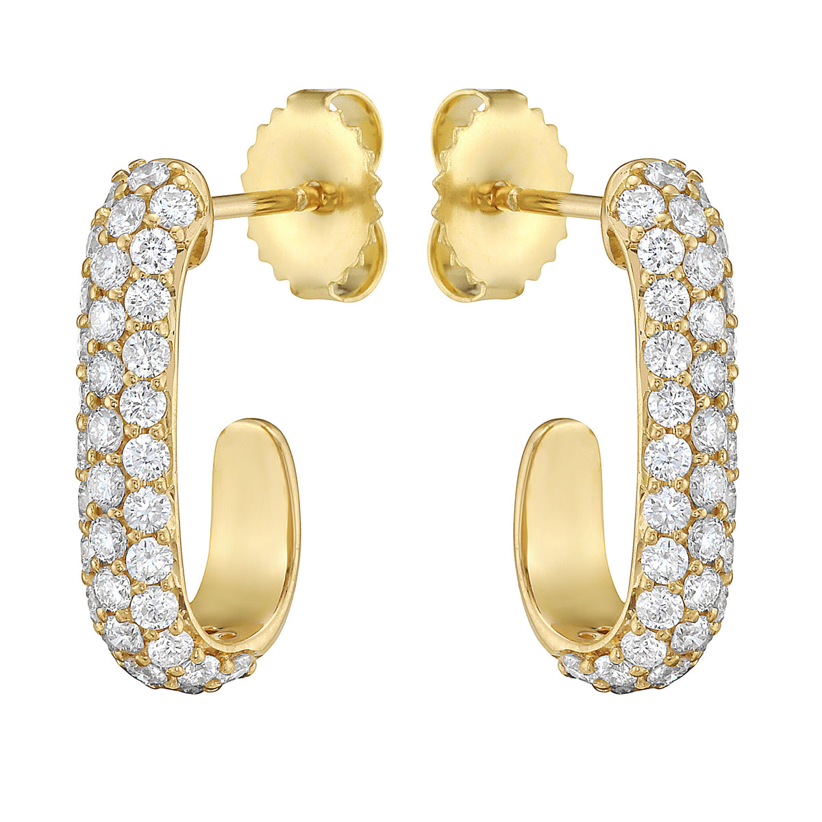 18K Yellow Gold Diamond Earrings, 1.32ct