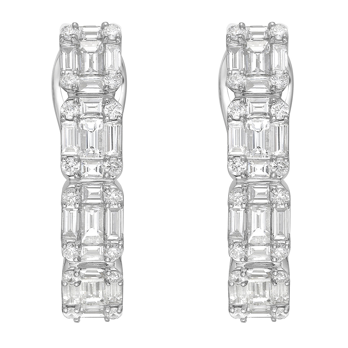 18K White Gold Diamond Earrings, 1.87ct