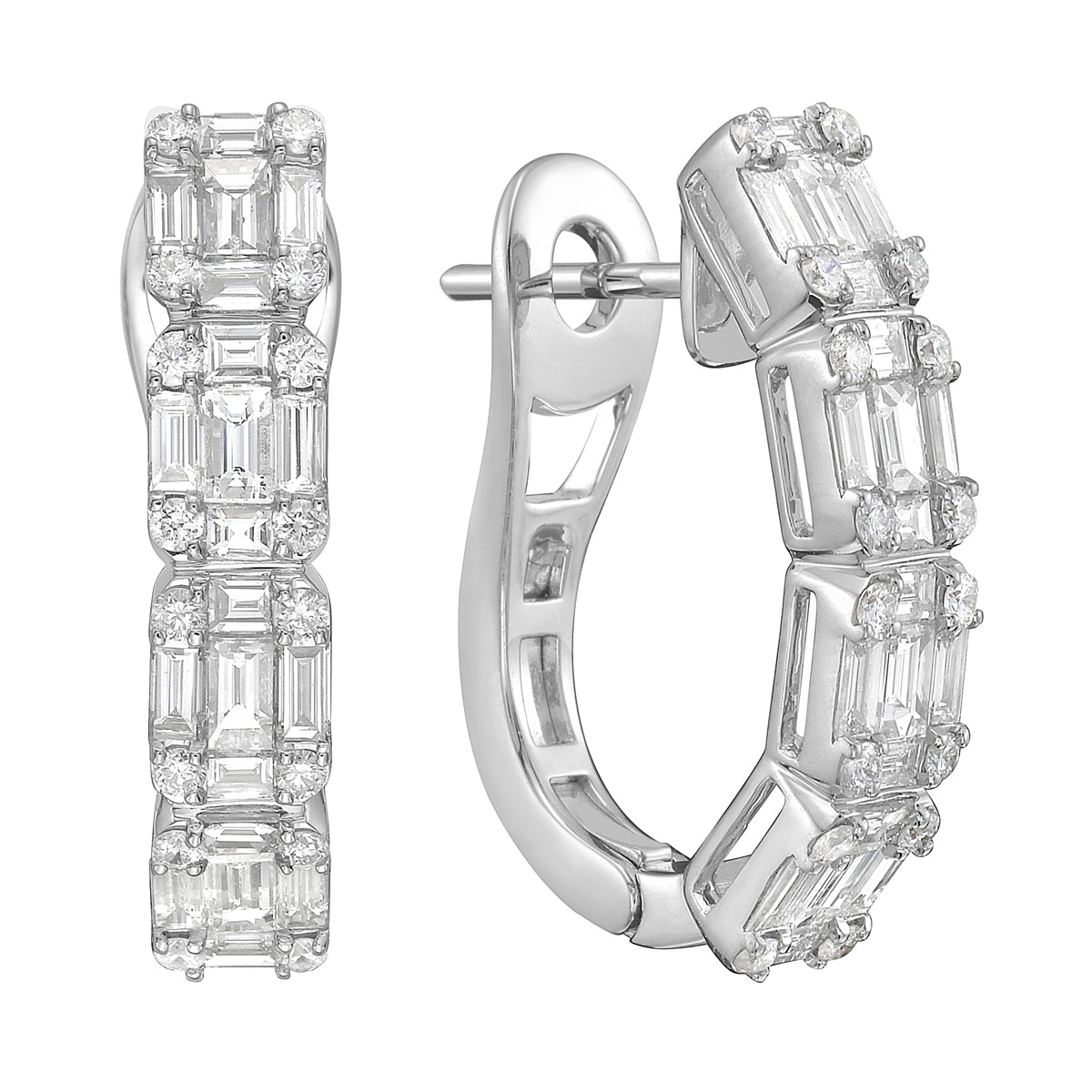 E056676 - Earrings 18KW/7G 32RD-0.31CT 40BD-1.56CT