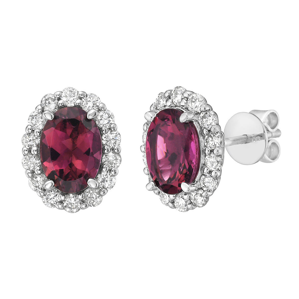 14K White Gold Pink Tourmaline Earrings, 1.51ct