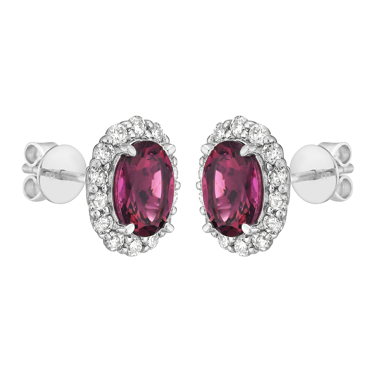 14K White Gold Pink Tourmaline Earrings, 2.23ct