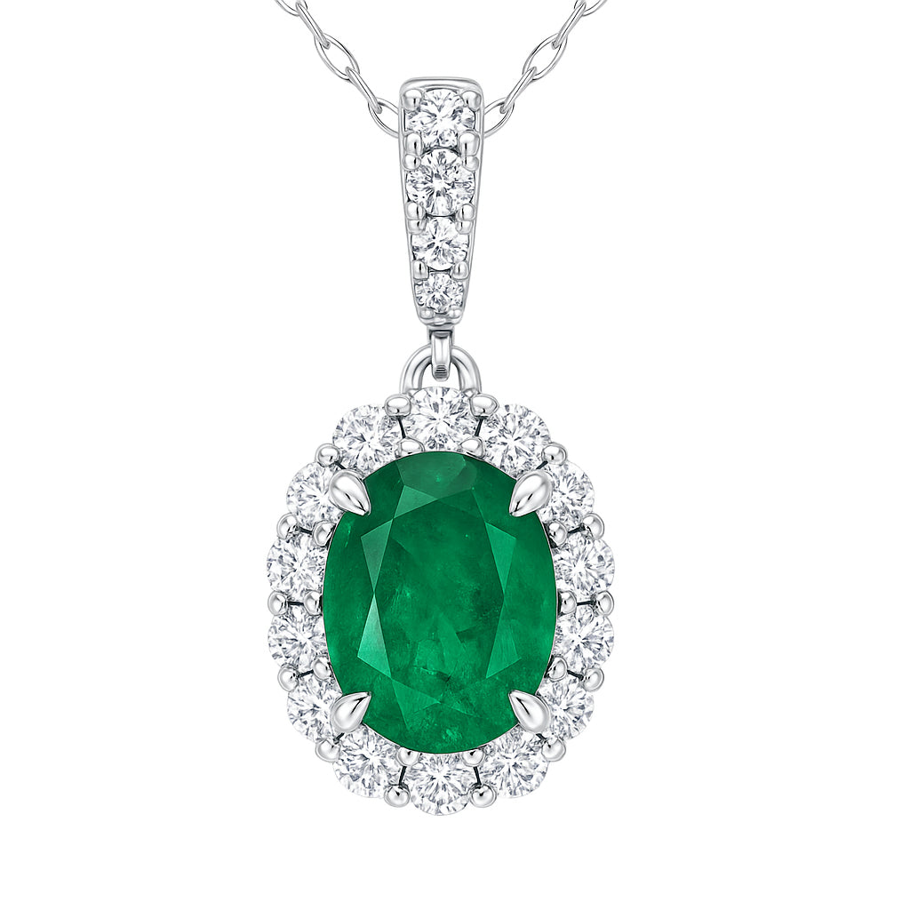 EP054678 - Pendant 18KW/1.0G 1EMER-1.10CT 18RD-0.37CT