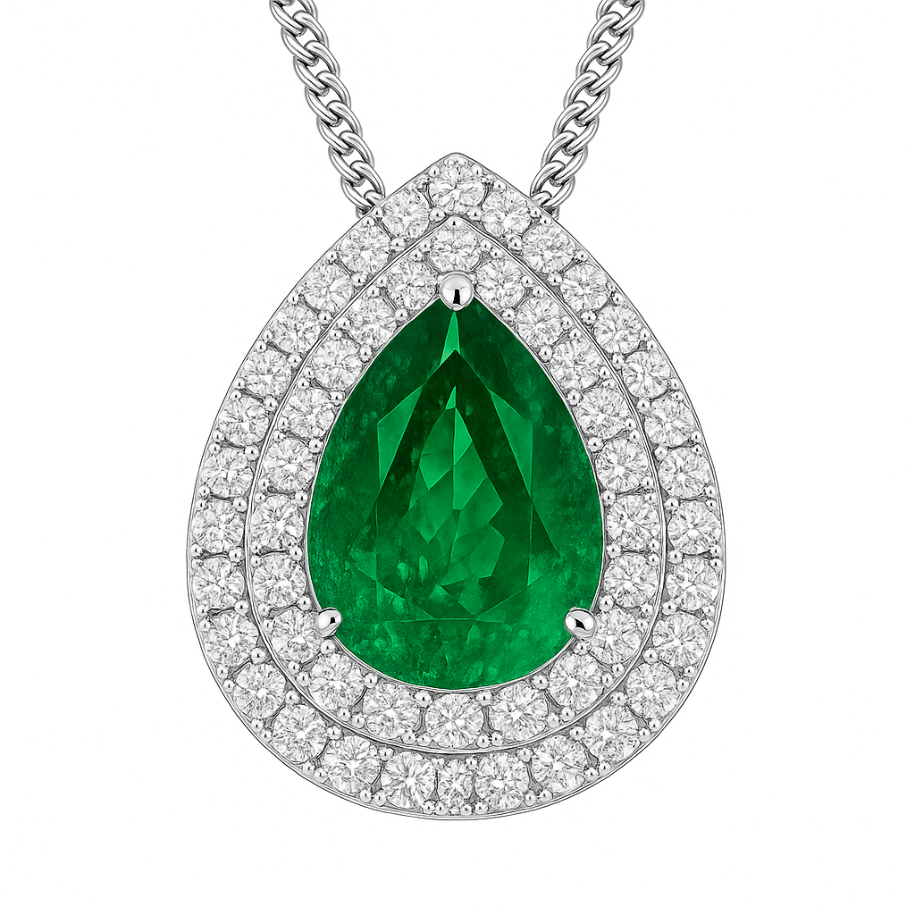 EP054709 - Pendant 18KW/4.0G 1EMER-6.10CT 61RD-0.71CT