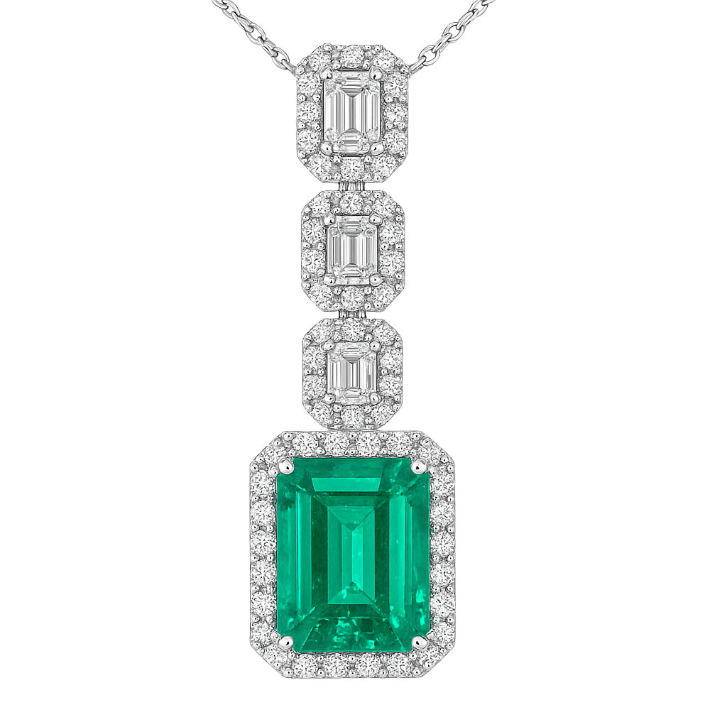 EP055668 - Pendant 18KW/4.8G 1EMER-5.98CT 3EC-0.85CT 68RD-0.63CT