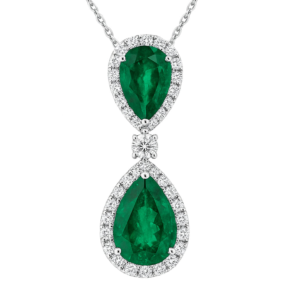 EP055775 - Pendant 18KW/3.9G 2EMER-7.55CT 50RD-0.76CT