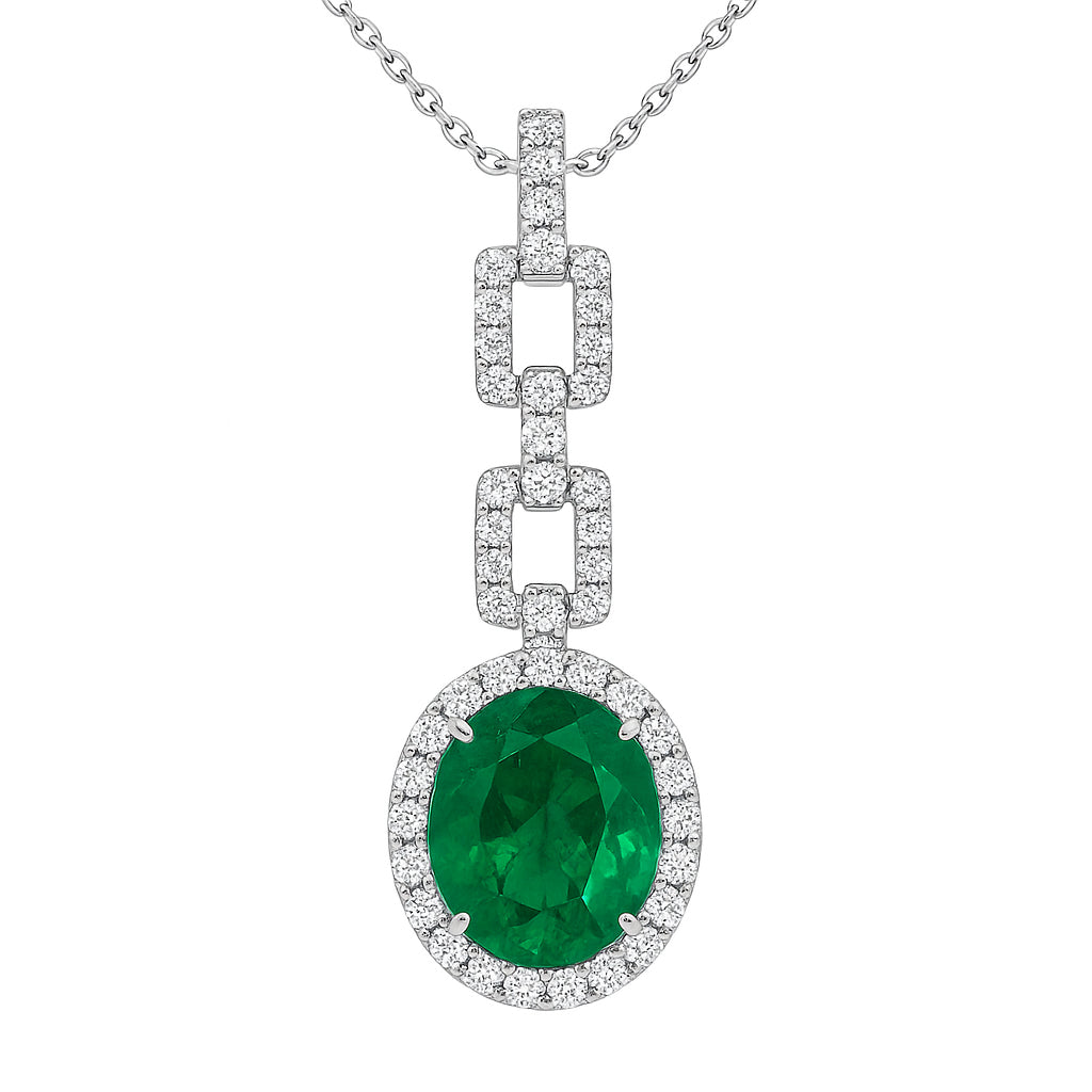 EP055815 - Pendant 18KW/5.6G 1EMER-5.42CT 56RD-0.72CT