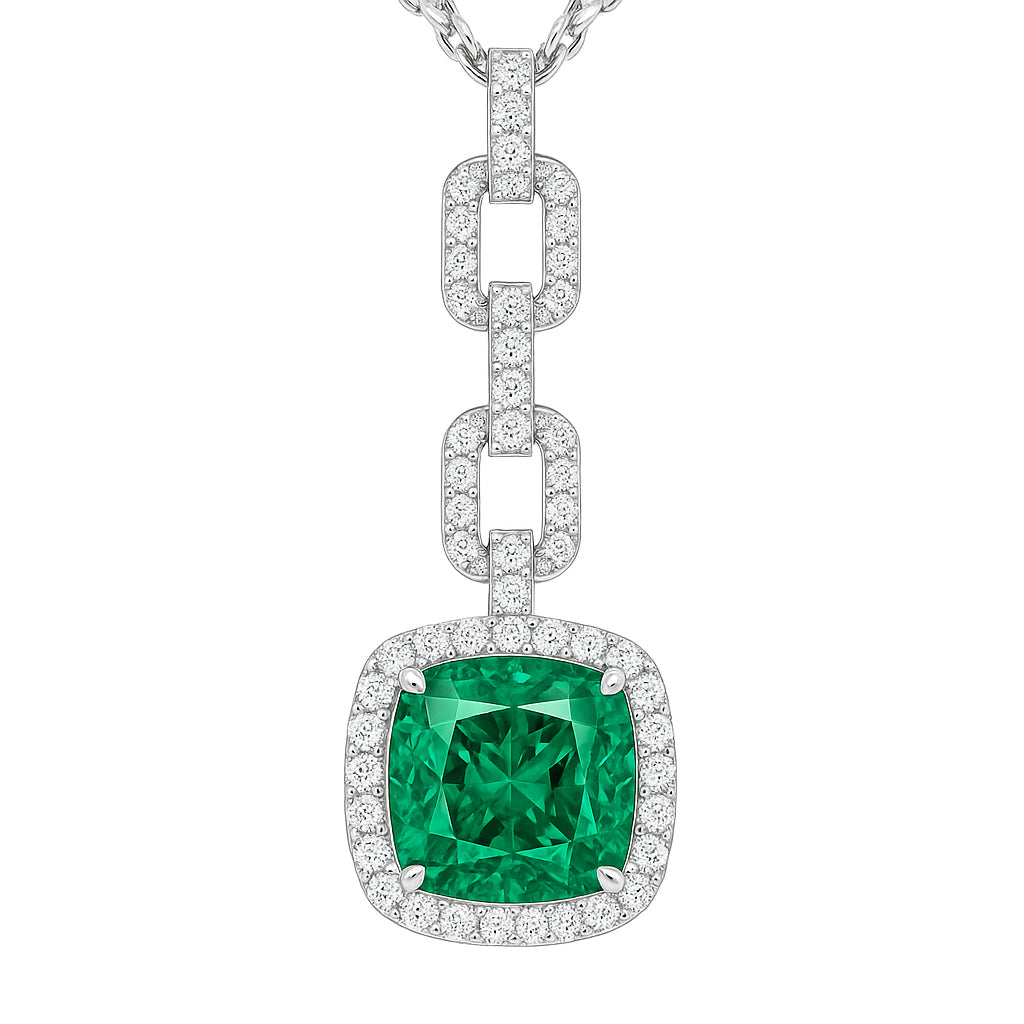 EP055816 - Pendant 18KW/5.5G 1EMER-3.93CT 54RD-0.69CT