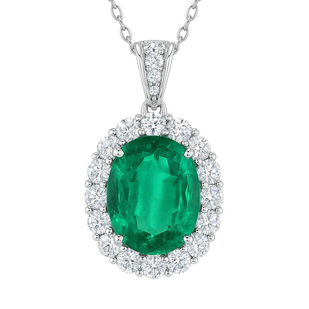 EP055850 - Pendant 18KW/3.8G 1EMER-7.06CT 22RD-1.19CT
