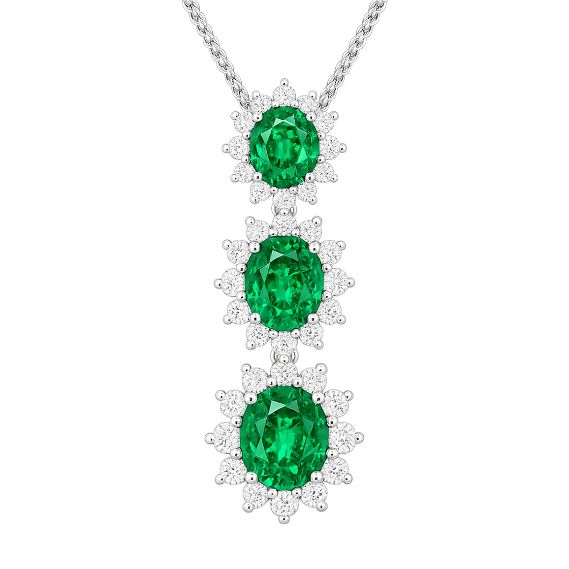 EP056203 - Pendant 18KW/2.5G 3EMER-1.44CT 12RD-0.29CT 26RD-0.27CT