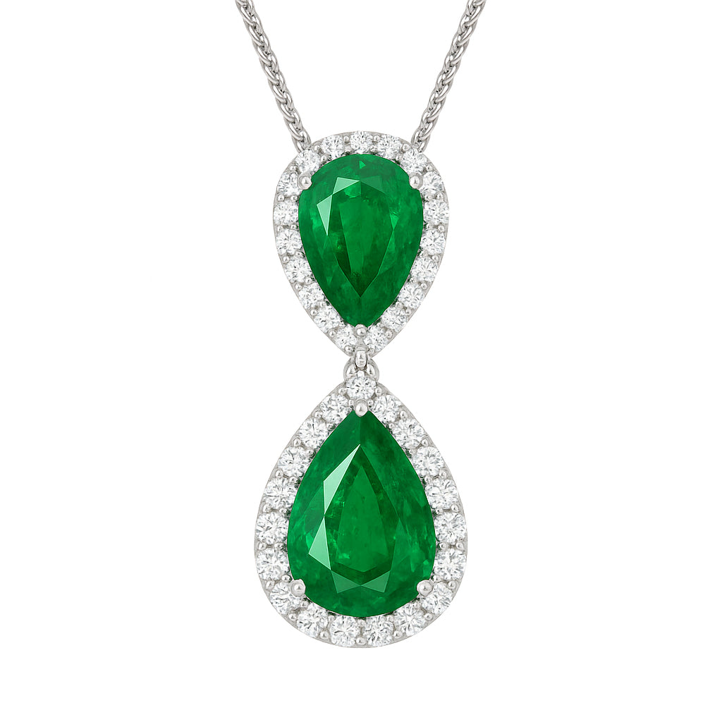 EP056342 - Pendant 18KW/2.8G 2EMER-2.52CT 36RD-0.52CT