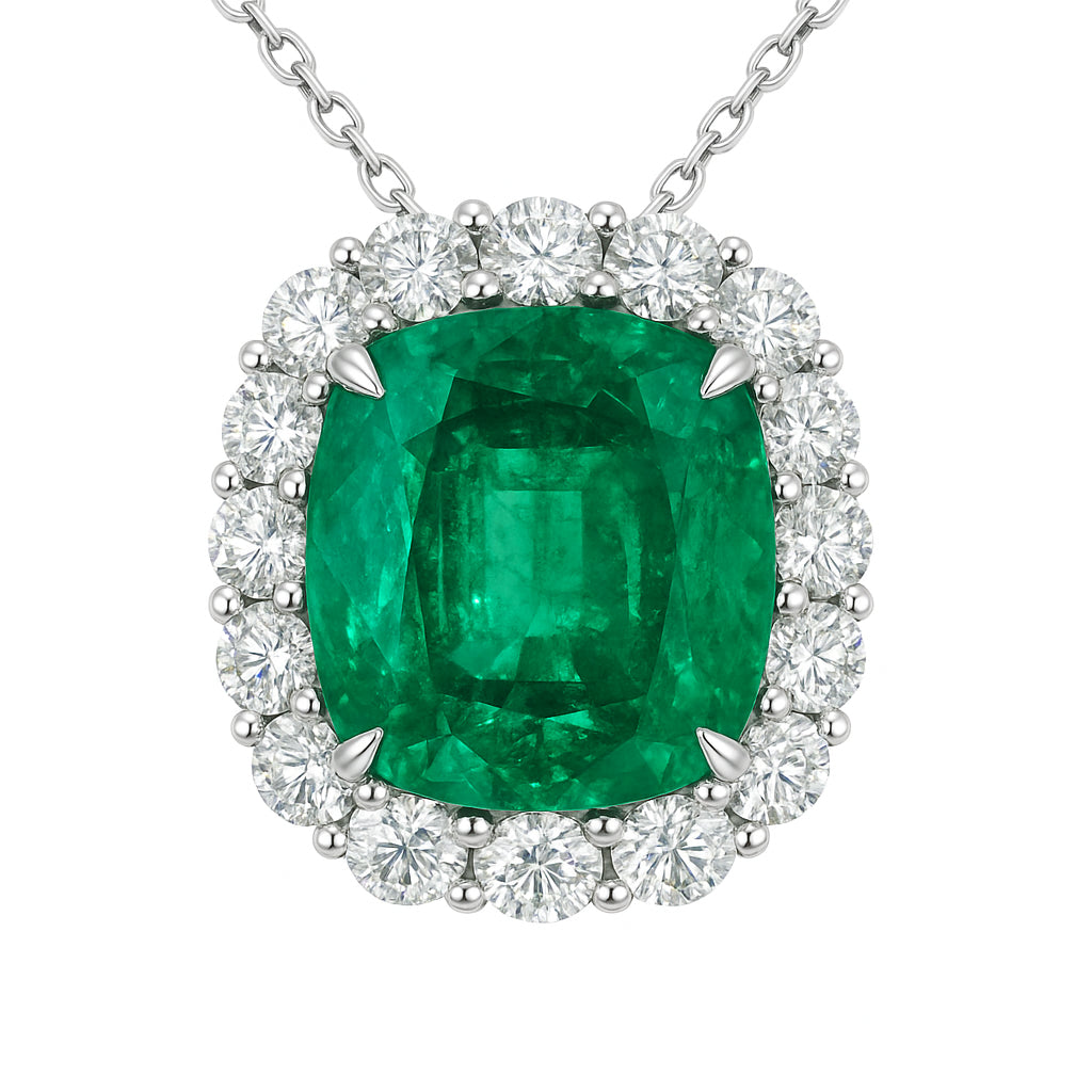 EP056380 - Pendant 18KW/3.5G 1EMER-7.54CT 18RD-1.20CT