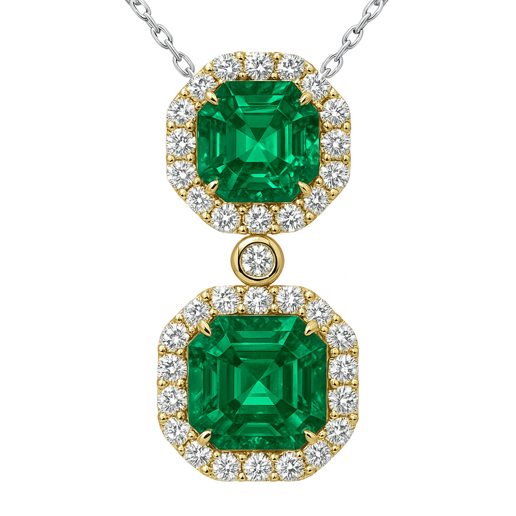EP056454Y - Pendant 18KY/2.6G 2EMER-2.80CT 35RD-0.44CT