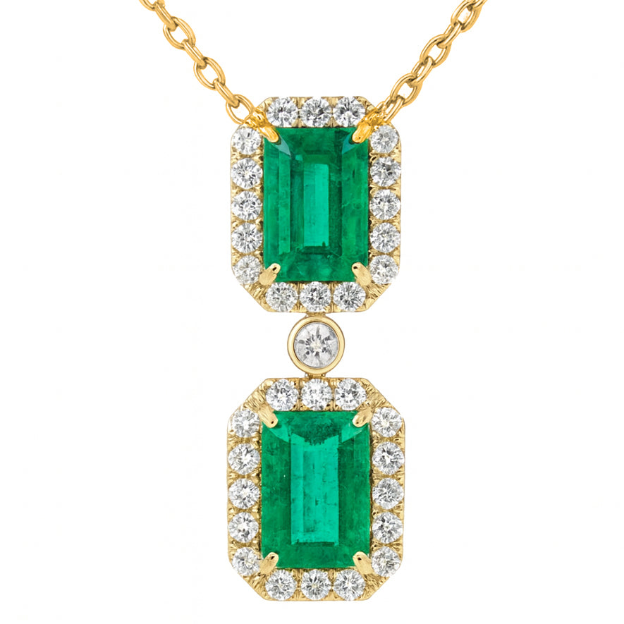 EP056470Y - Pendant 18KY/2.5G 2EMER-1.95CT 33RD-0.42CT