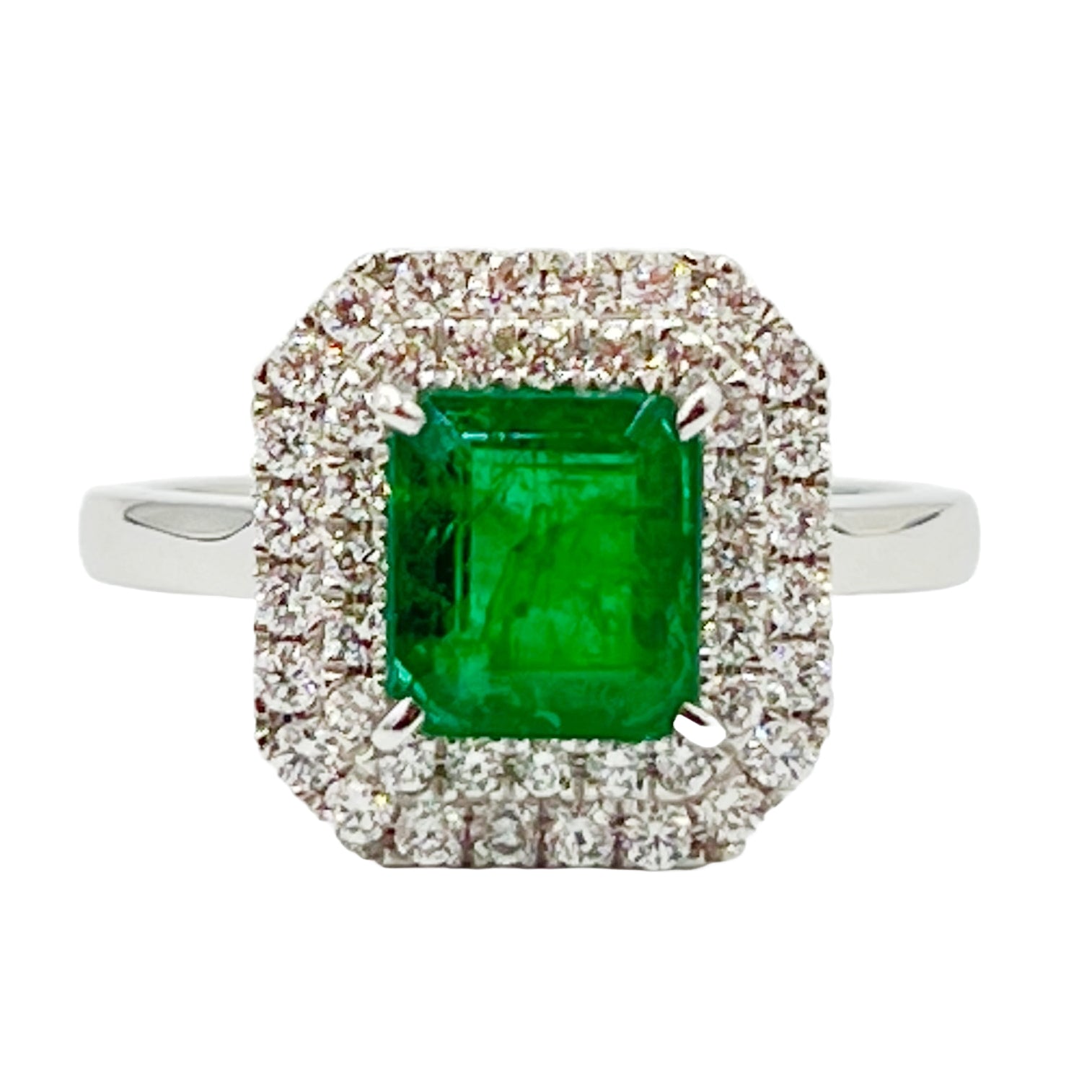 Ring 18KW/4.2G 1EMER-1.52CT 44RD-0.49CT