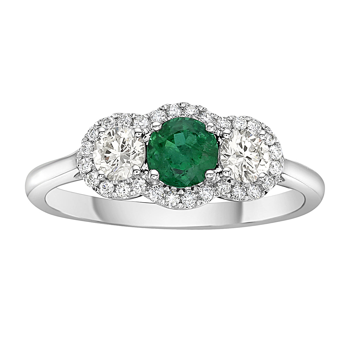18K White Gold Emerald Ring, 0.39ct