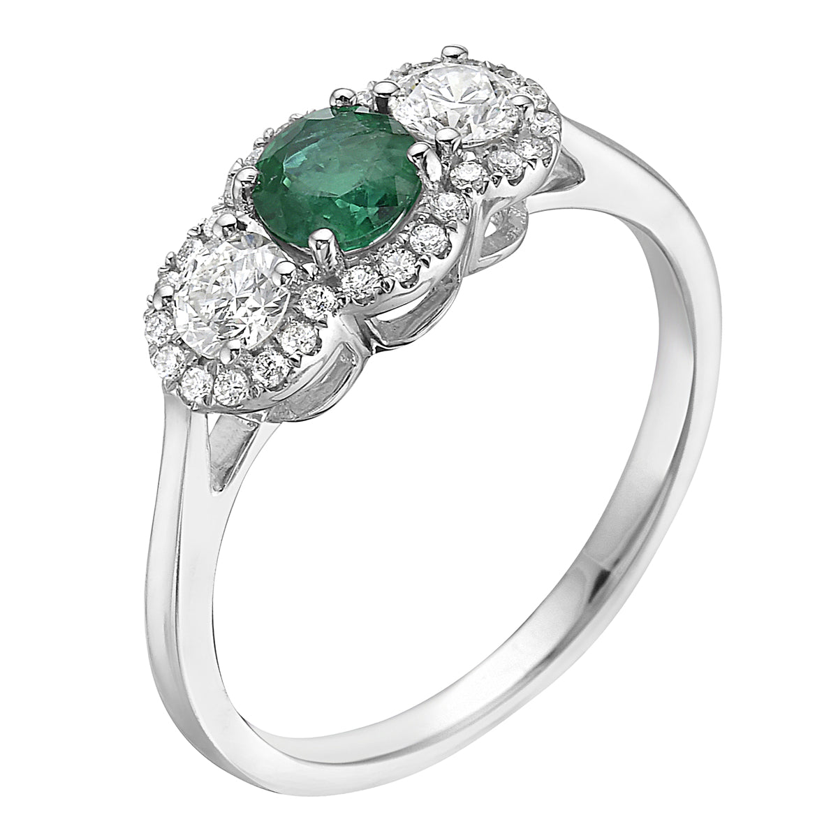 ER055735 - Ring 18KW/2.8G 2RD-0.31CT 1EMER-0.39CT 28RD-0.11CT