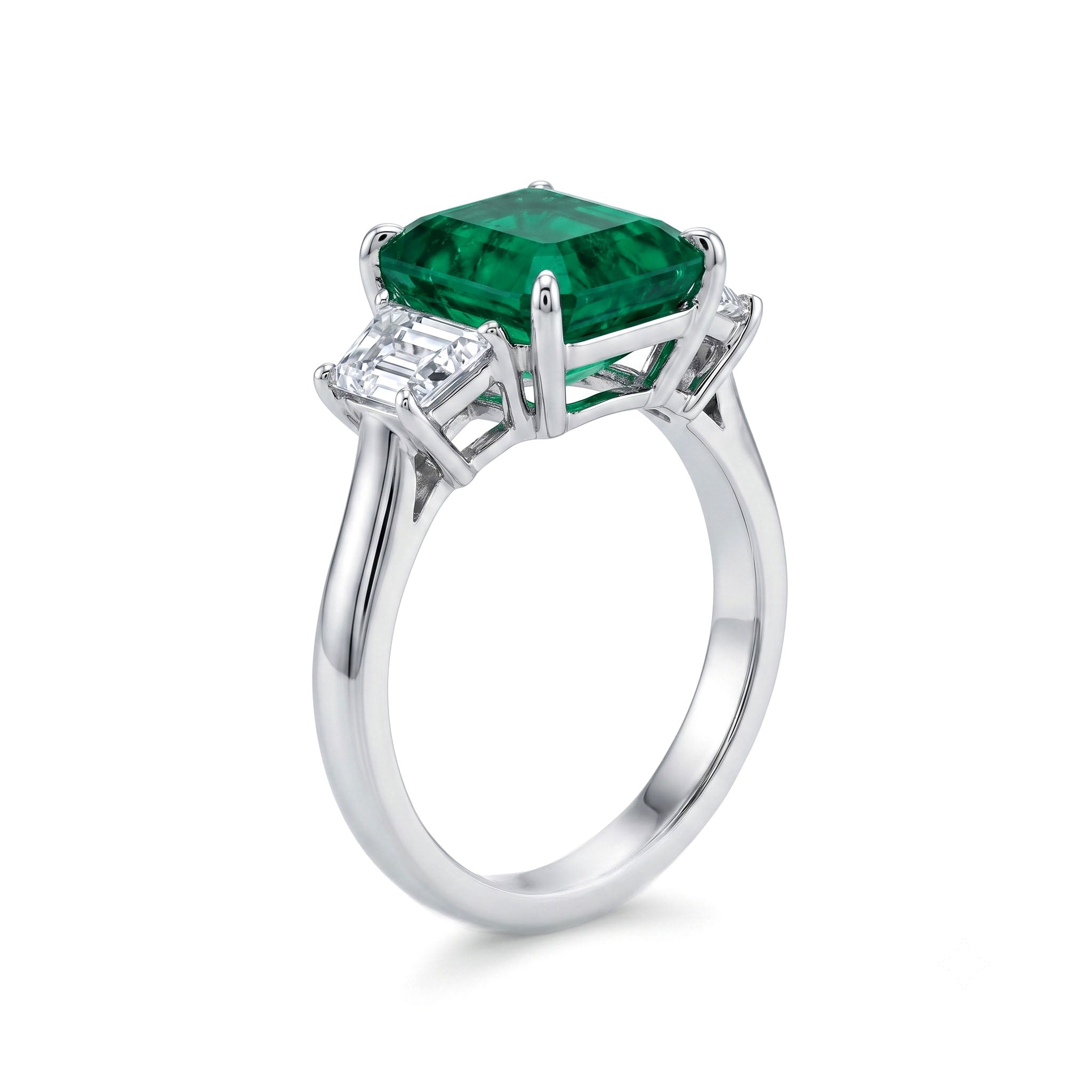 Handmade Platinum Emerald Bracelet, 4.76ct