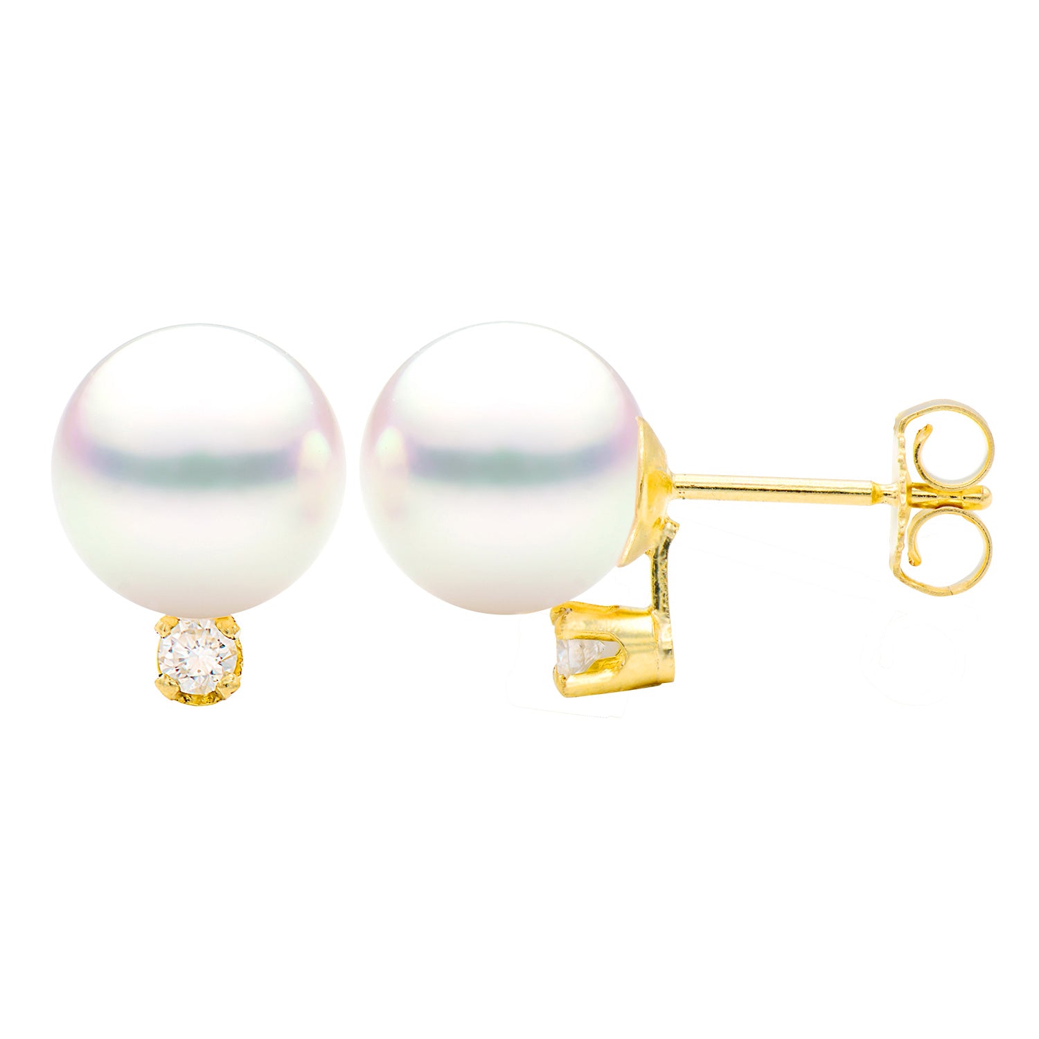 14K Yellow Gold Akoya Pearl Earrings