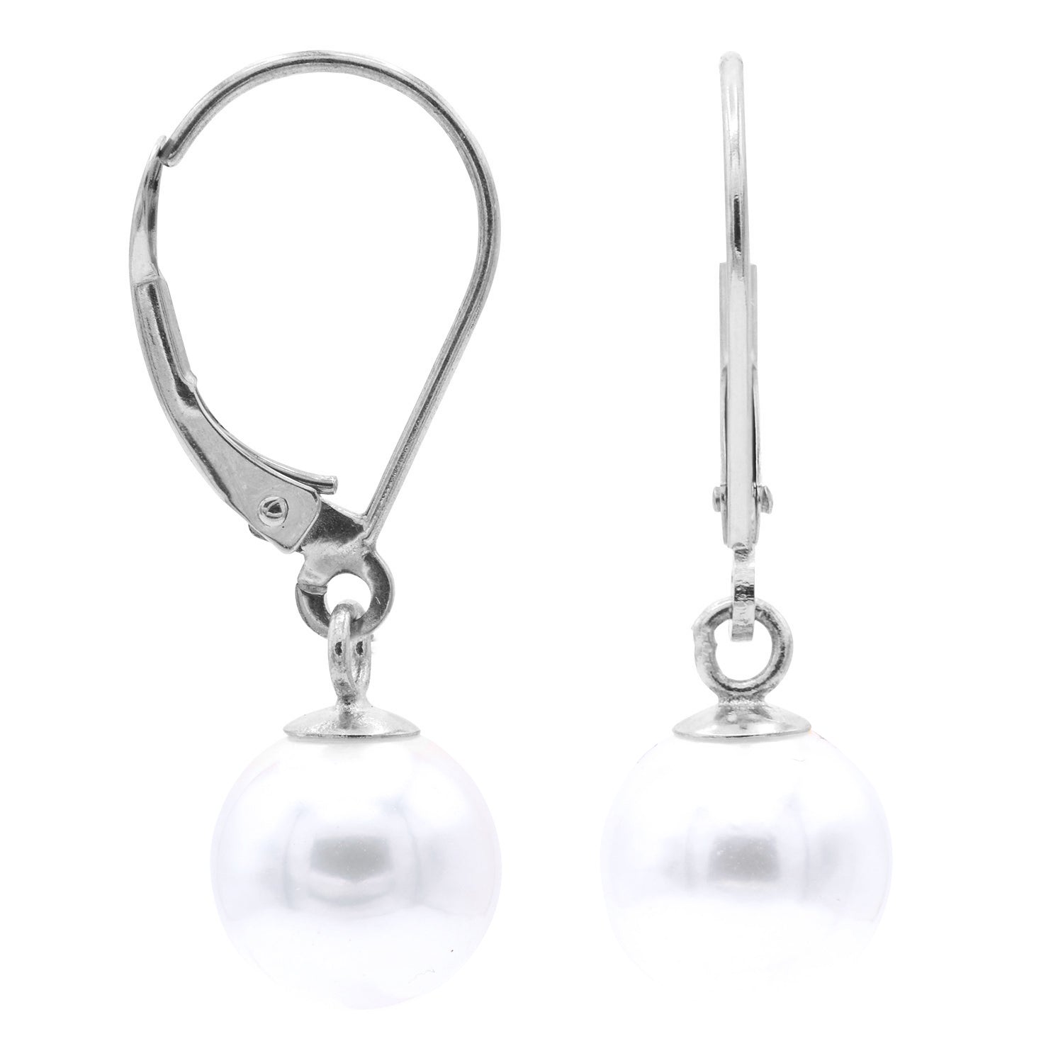ESAL11007W - 14KW Cultured 6.50-7mm Leverback Earring