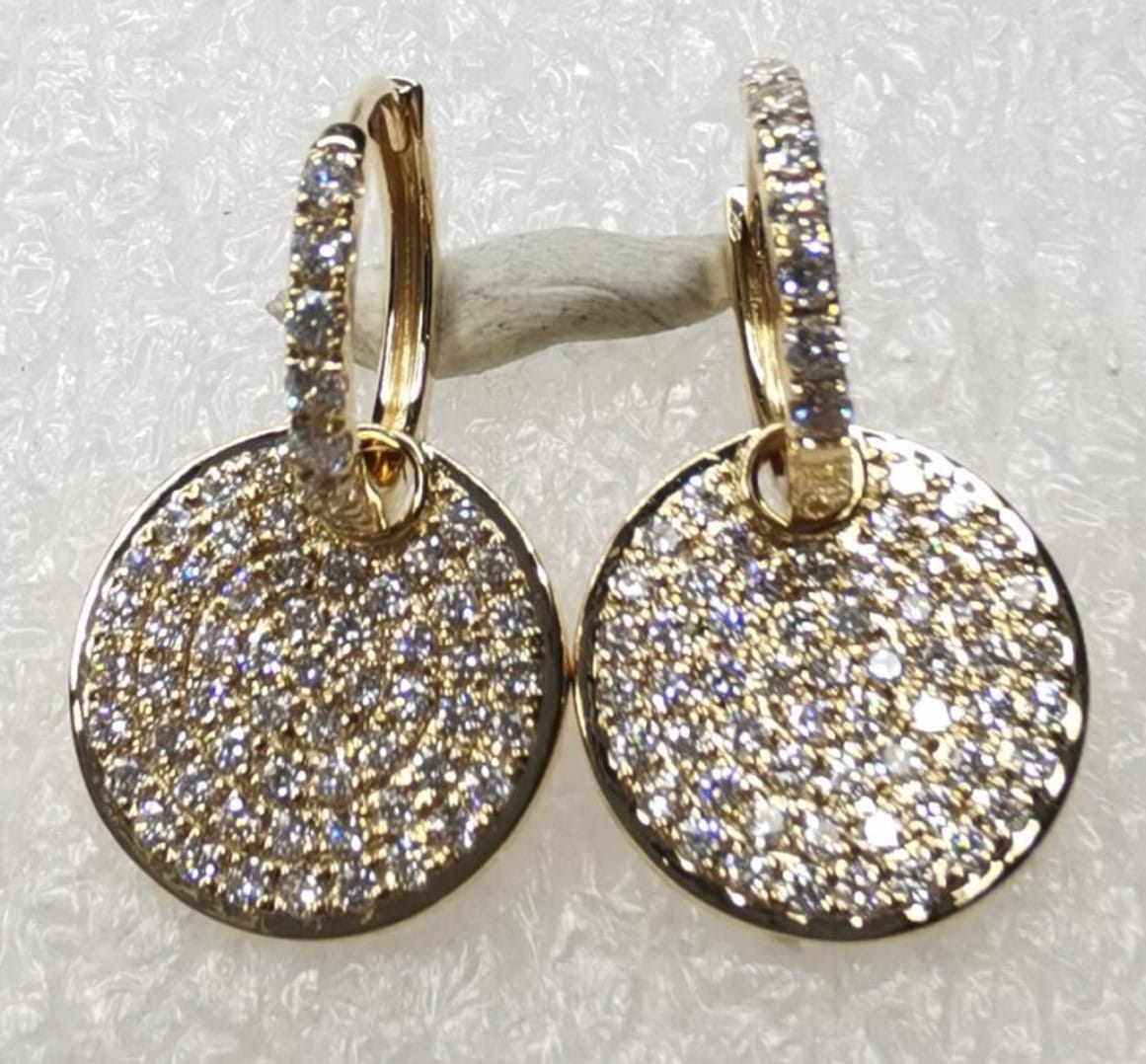 14K Yellow Gold Disco Huggies, 0.89ct