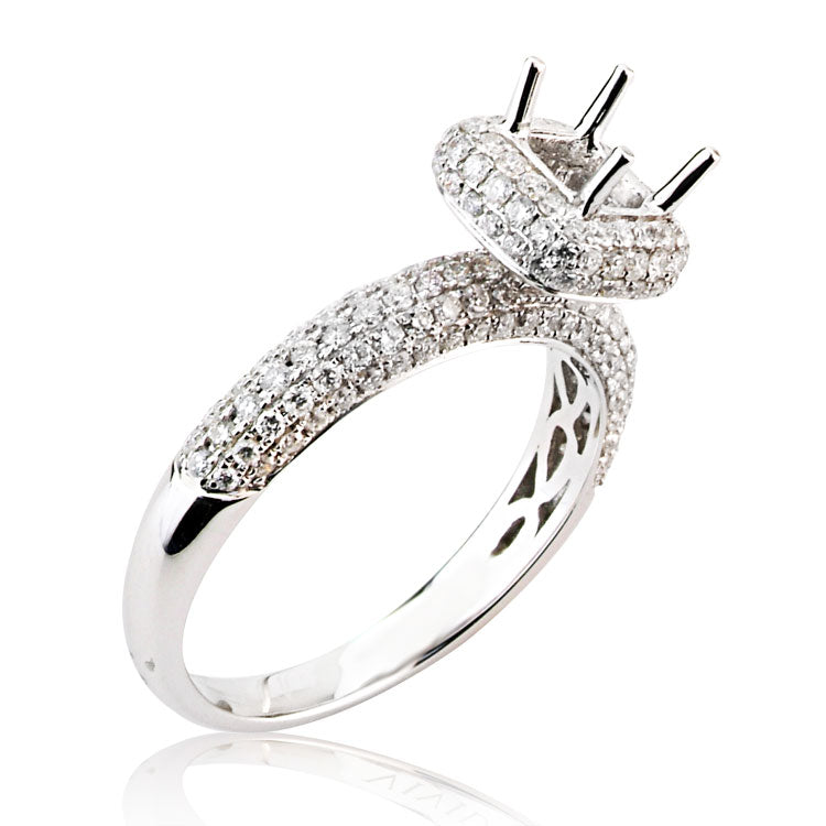 18K White Gold Engagement Ring, 0.75ct