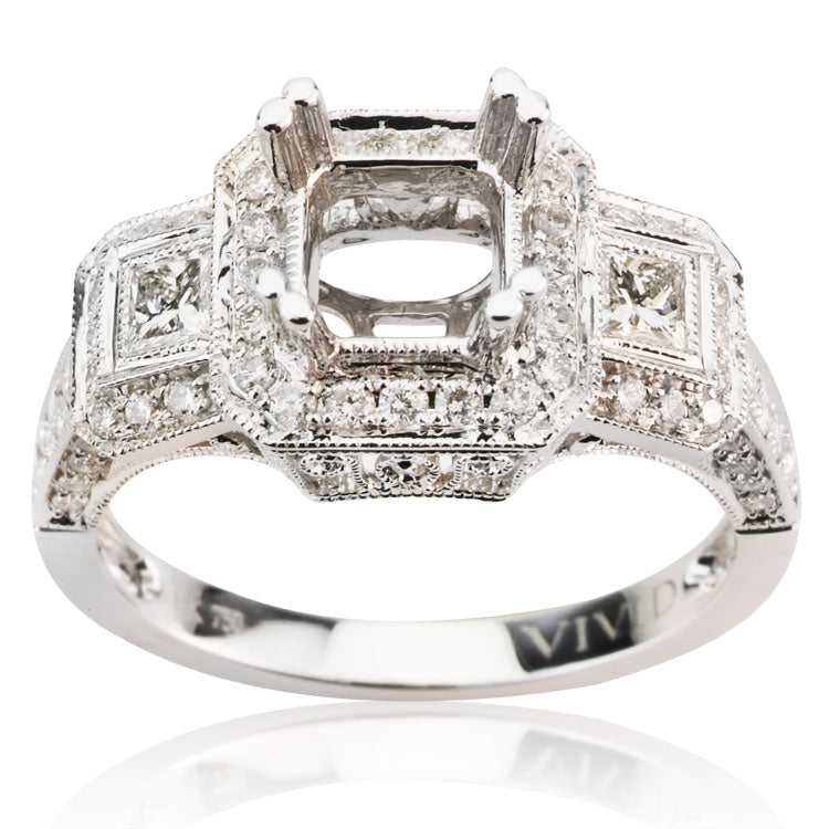 18K White Gold Engagement Ring, 0.75ct