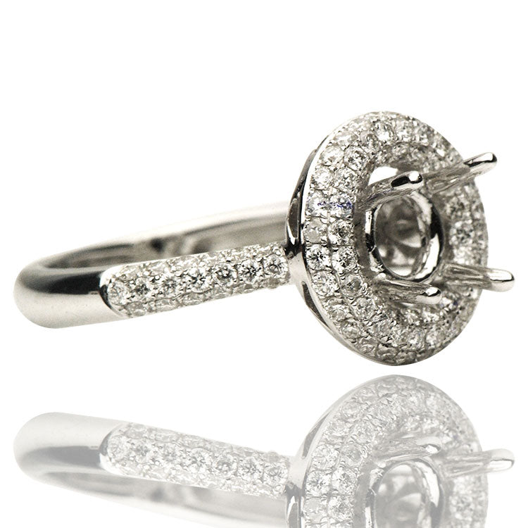 18K White Gold Engagement Ring, 0.63ct