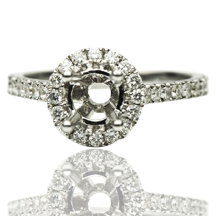 18K White Gold Engagement Ring, 0.66ct