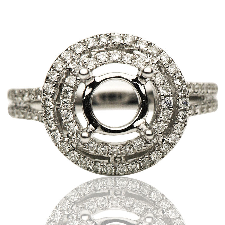 18K White Gold Engagement Ring, 0.54ct