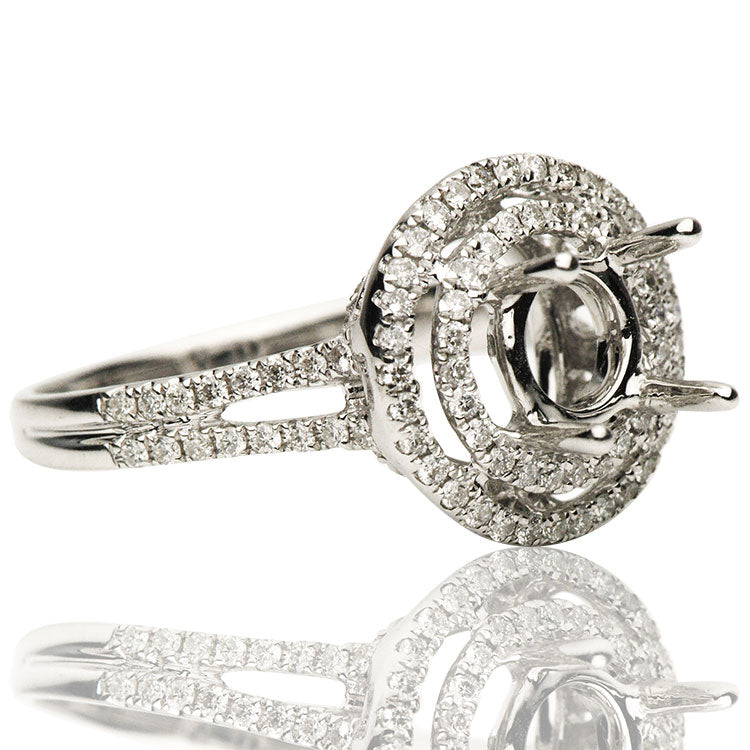 18K White Gold Engagement Ring, 0.54ct