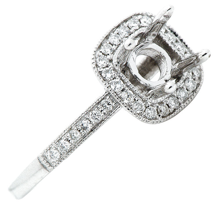 18K White Gold Engagement Ring, 0.2ct