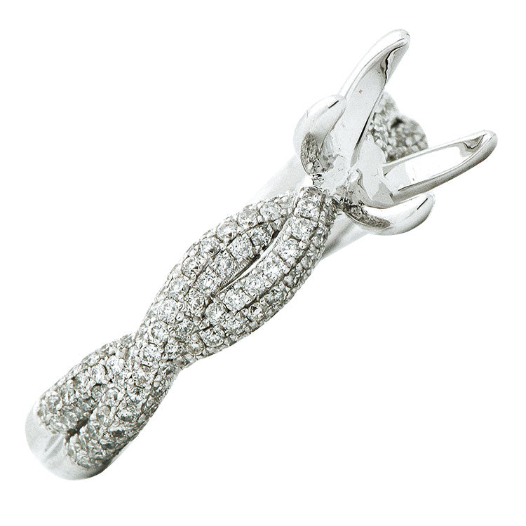 18K White Gold Engagement Ring, 0.63ct