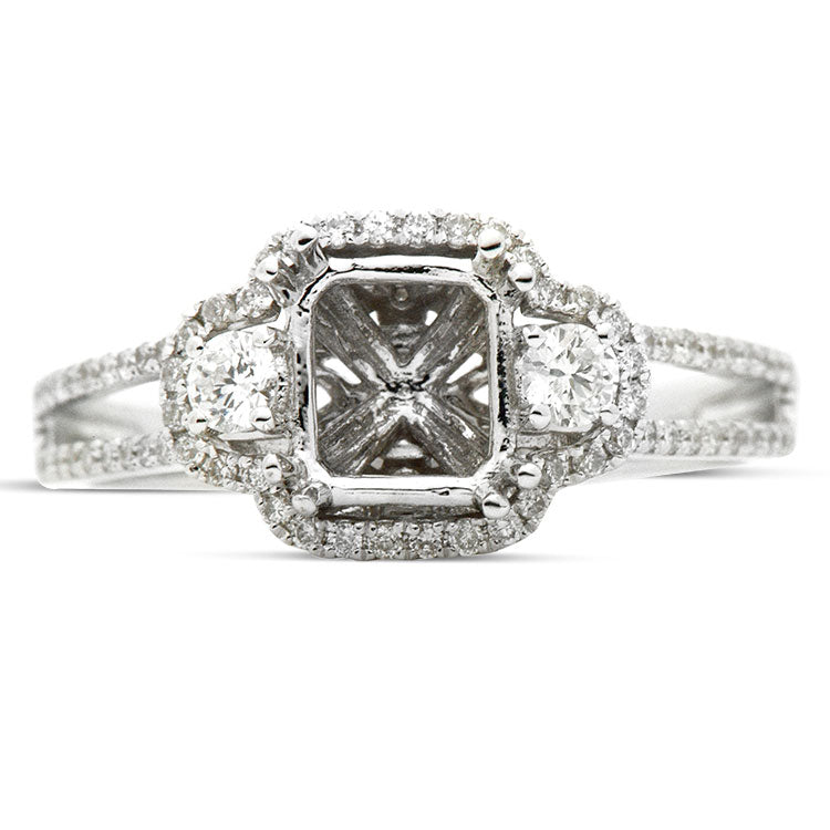 18K White Gold Engagement Ring, 0.39ct