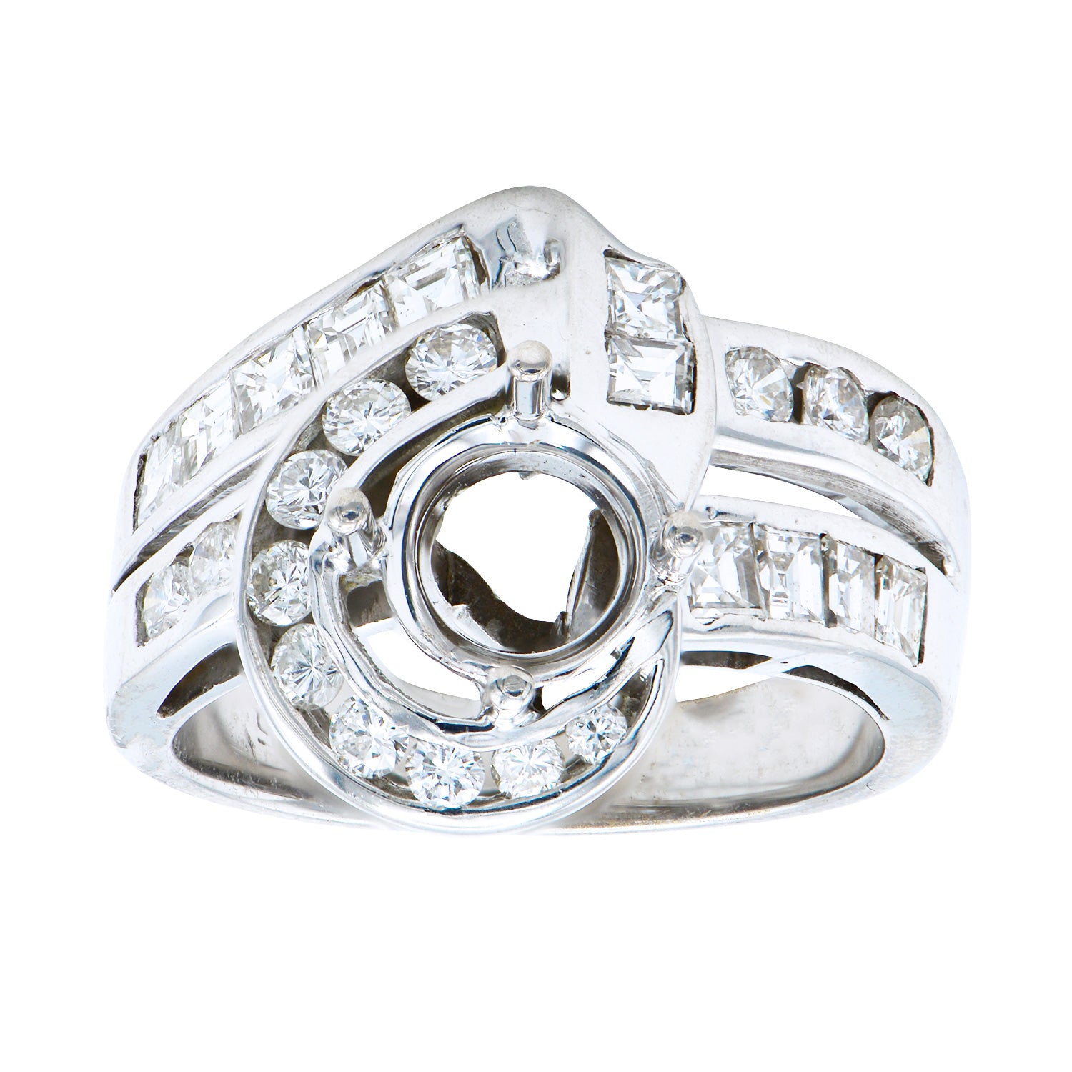 14K White Gold Engagement Ring, 2.05ct