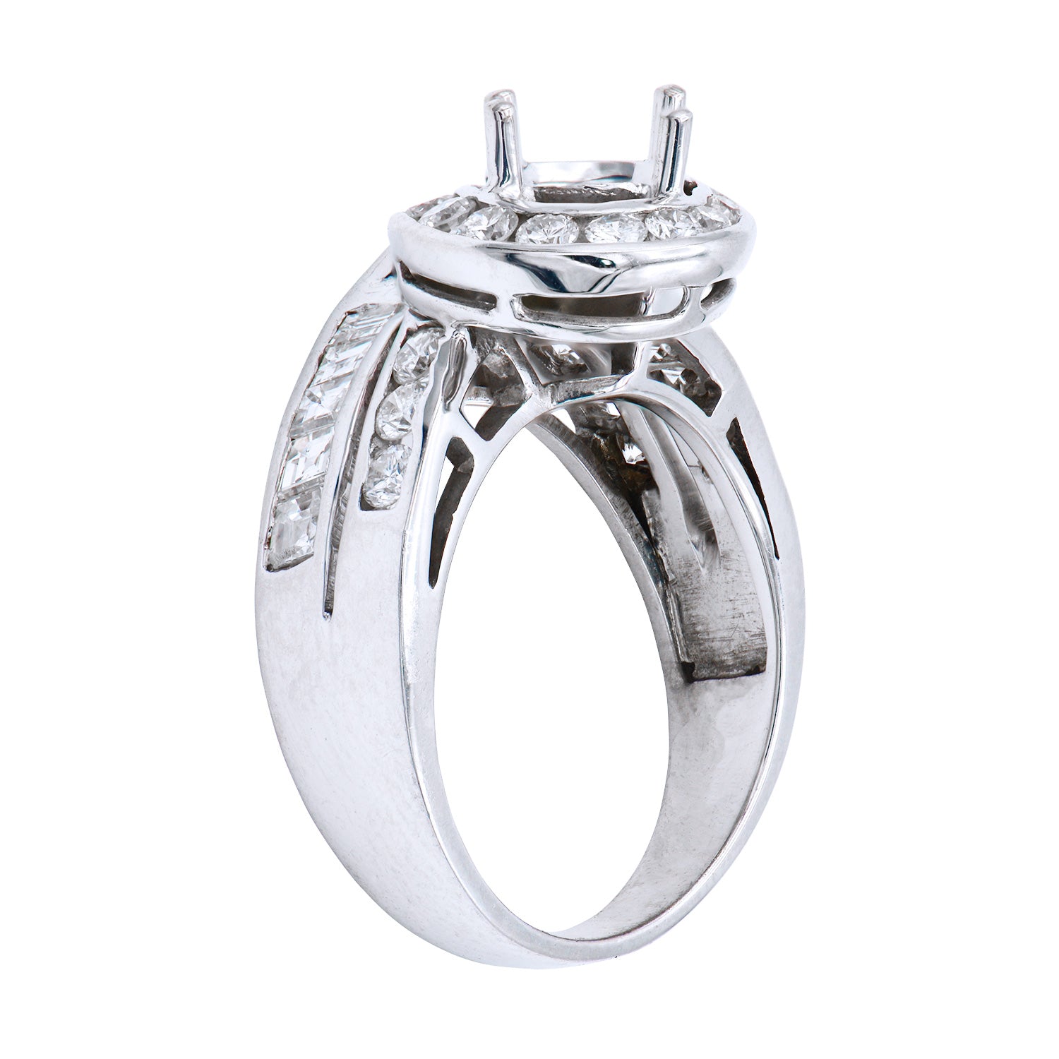 14K White Gold Engagement Ring, 2.05ct