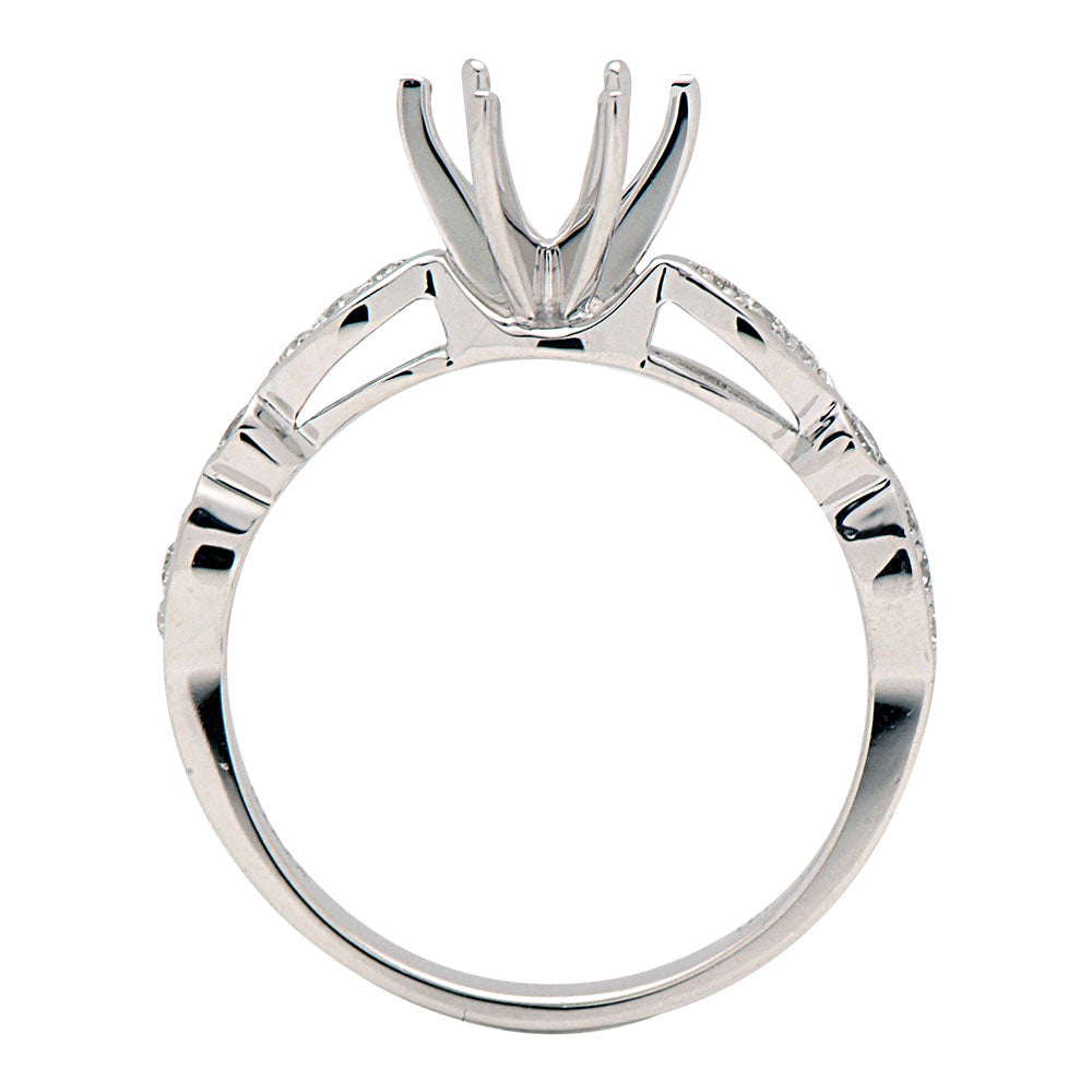 18K White Gold Engagement Ring, 0.18ct