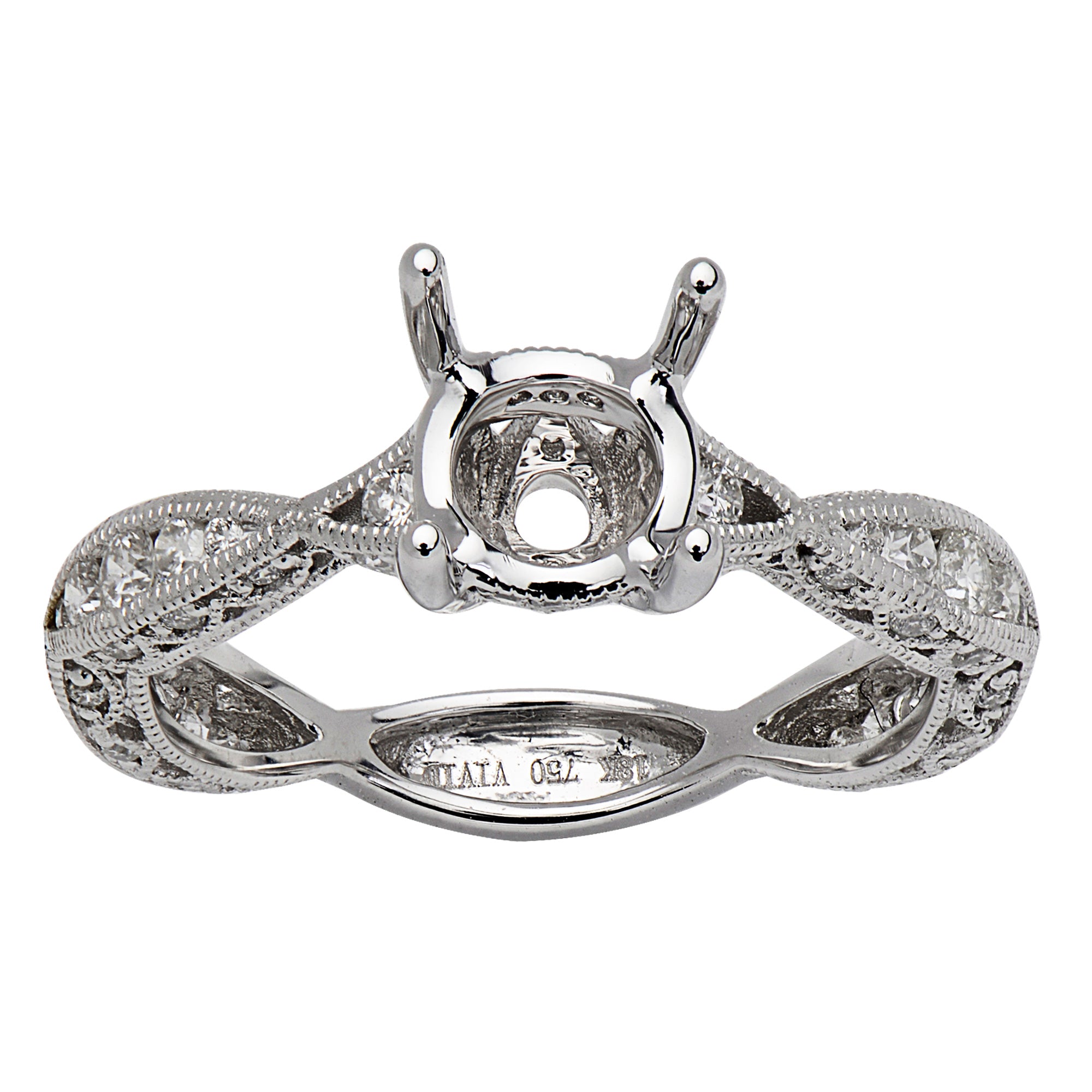 18K White Gold Engagement Ring, 0.52ct