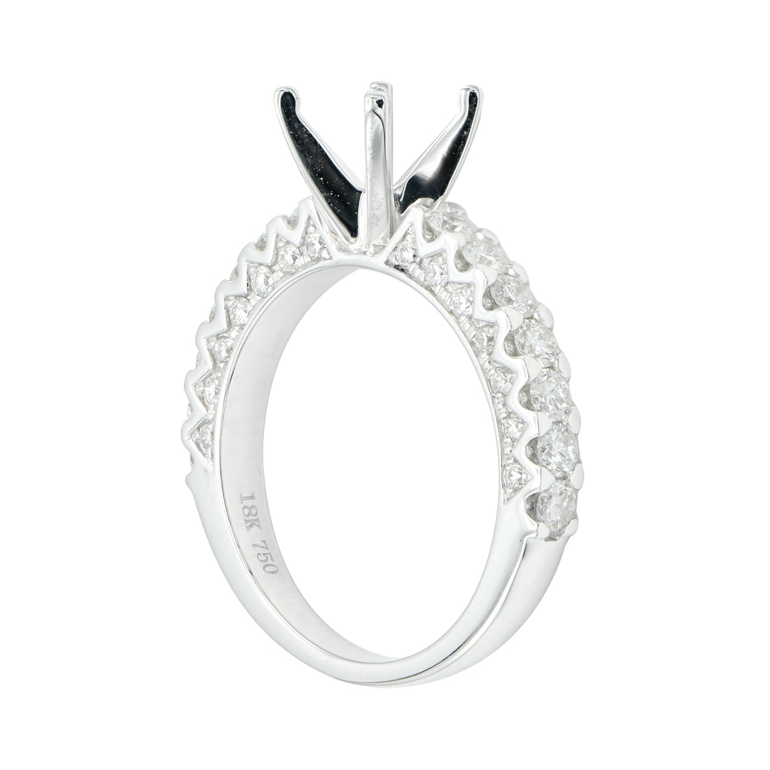 18K White Gold Engagement Ring, 0.8ct