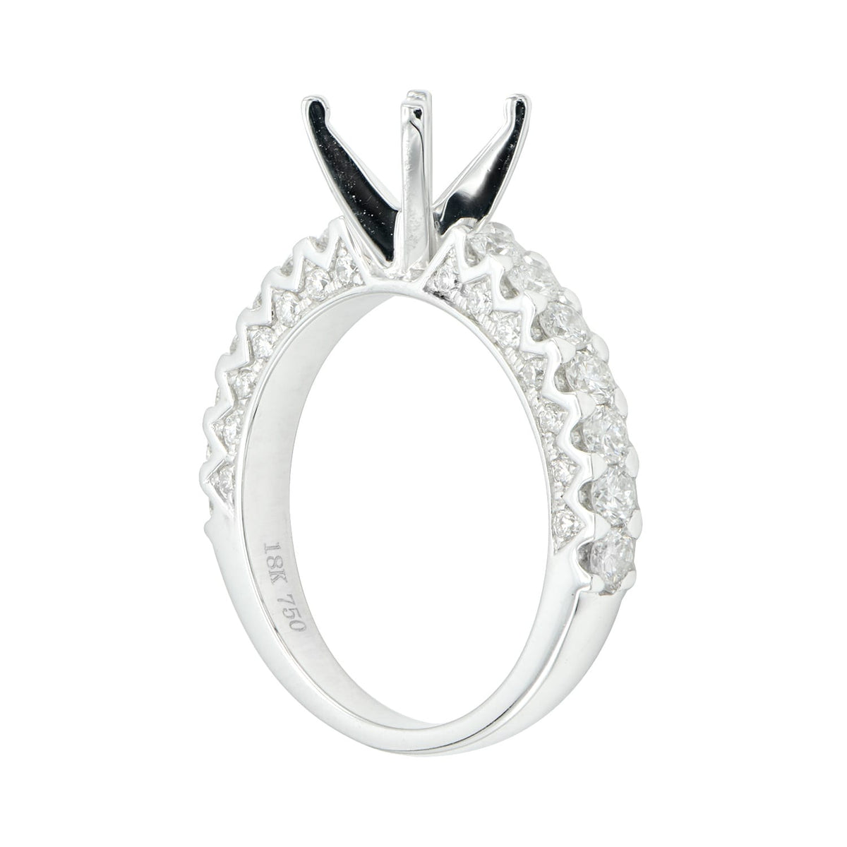 18K White Gold Engagement Ring, 0.8ct