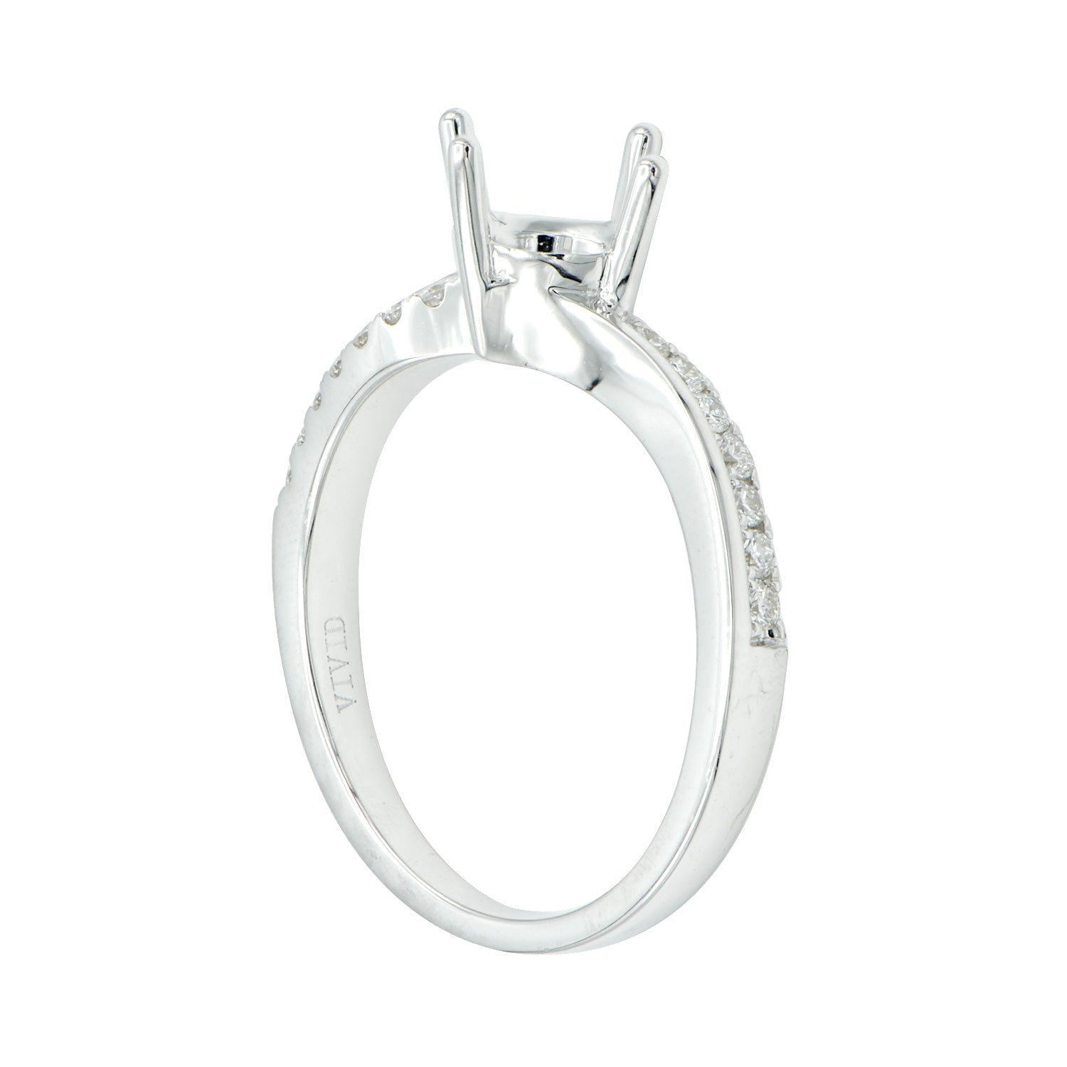 18K White Gold Engagement Ring, 0.16ct